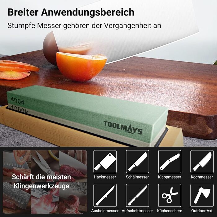 Набір для заточування ножів Schleifstein: 400/1000, з підставкою та кутовою насадкою