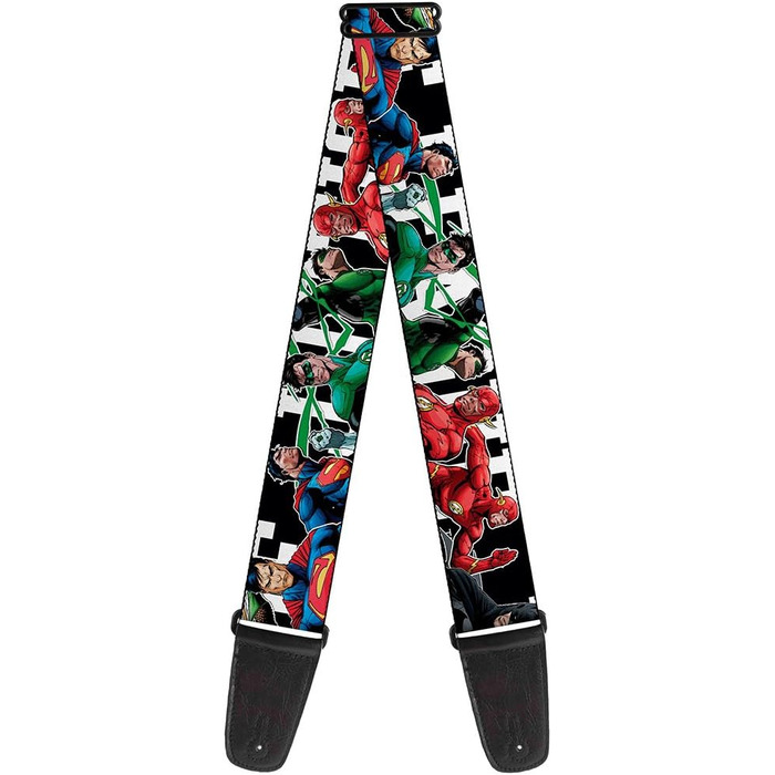 Гітарний ремінь Buckle-Down GS-WJK015 з дизайном 'Жартівник', чорний/білий, 34-60 дюймів