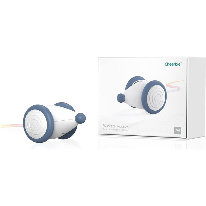 Cheerble Wicked Mouse – електрична іграшка для котів, USB-зарядка, LED, інтерактивна, синя