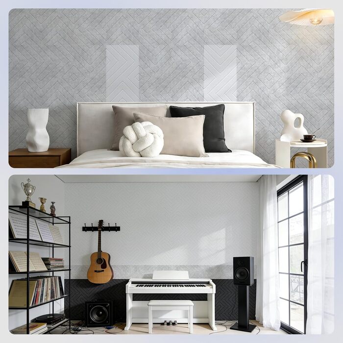 Самоклеючі акустичні панелі Vieshful 30x30x1 см, звукопоглинаючі панелі для стін та стелі (10 шт, сірі) для студії, офісу та спальні