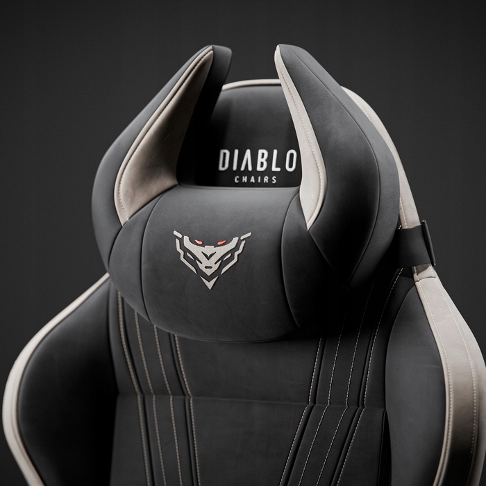 Ігрове крісло Diablo Chairs X-Horn 2.0, тканина, чорно-сіре