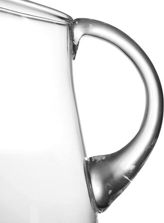 Leonardo Liquid Krug, handcrafted glass pitcher, water carafe with handle in a classic design, 1300 ml, 065329