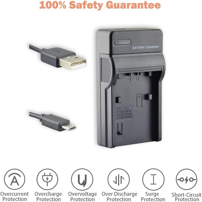 Акумулятор DSTE NP-FH50 Li-Ion (2 шт.) та Micro USB зарядний пристрій для Sony DSLR/DSC/HDR