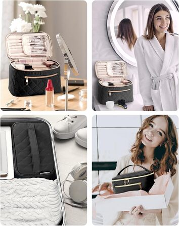 Косметичка для жінок, велика дорожня косметичка для макіяжу з відділенням для пензлів, органайзер, культурочка, шкіра PU, зелена (патент)