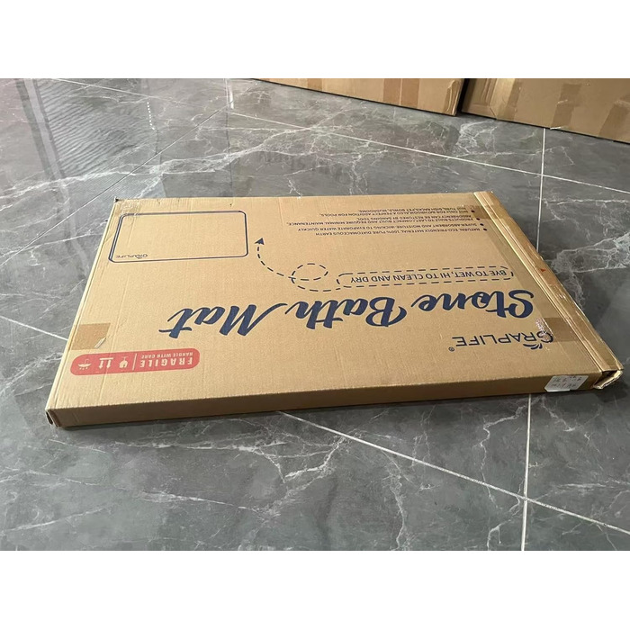 Килимок для ванни та душу Graplife, 2 шт., 60x38 см, сірий, швидковисихаючий, антиковзаючий, з пористої глини