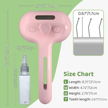 Щітка для котів з парою, щітка для собак з парою, щітка для котів та собак, щітка для котячого волосся, гребінець для котів з довгим волоссям, щітка для тварин, білий (рожевий)