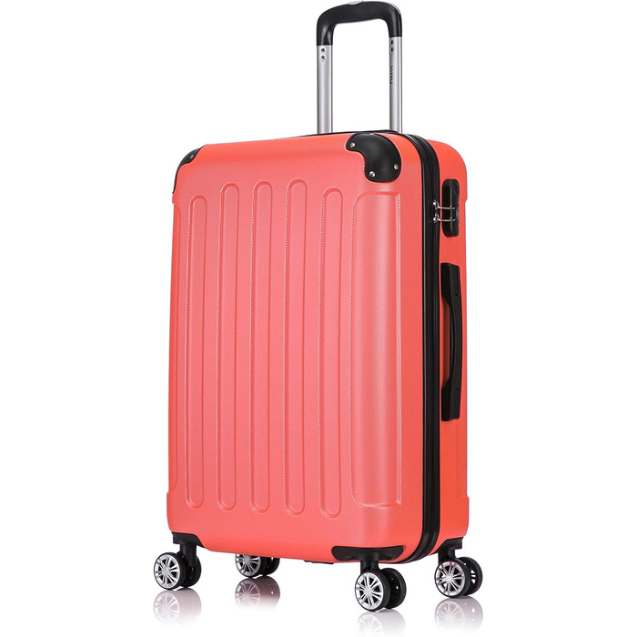Чемодан Flexot® F-2045, 3-секційний набір, ручна поклажа, валіза на колесах, ручна поклажа, валіза-набір, валіза з твердим корпусом (L, неоново-помаранчевий)
