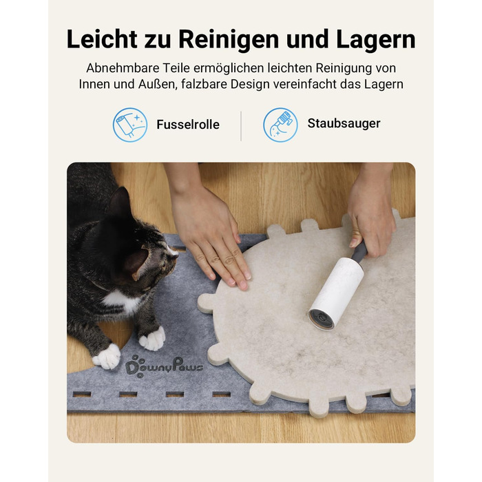 Будиночок для котів з фетру, лежанка для котів, будиночок-печеричка, 58 x 33 x 30 см, ігровий, зимовий, захист кігтів, сірий (один)