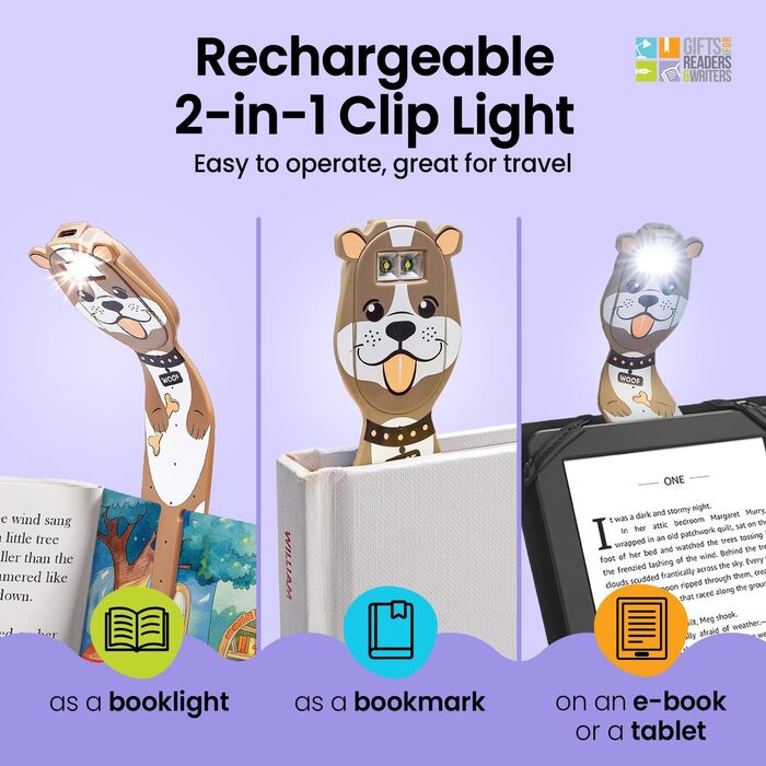 Перезаряджувана LED лампа-закладка Flexilight для читання | Кліпса для книг дітям та дорослим | Аксесуар для читання | Подарунок для книголюбів