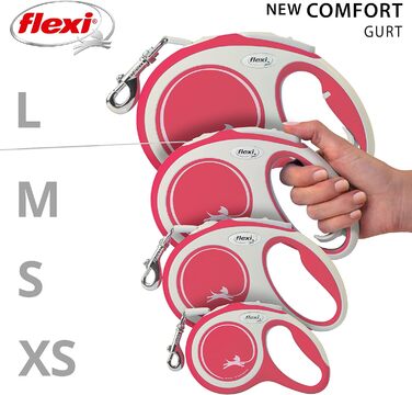 Flexi Comfort L рулетка для собак до 50 кг, 8 м, червона