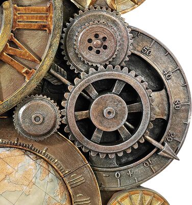 Design Toscano Sculptural Wall Clock, Dimensions: 5 x 15 x 44.5 cm