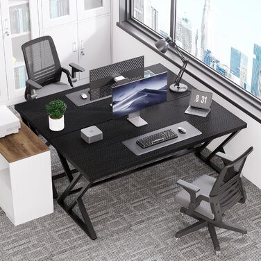 Комп'ютерний стіл LVB, 140 x 60 x 75.5 см, чорний, для дому та офісу