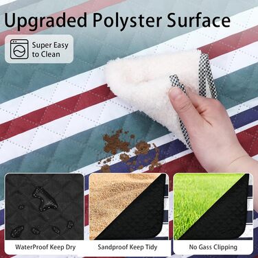 Килимок для пікніка HX&OD великого розміру (203x152 см), водонепроникний, 3-шаровий, для кемпінгу, подорожей, парків, концертів, червоний