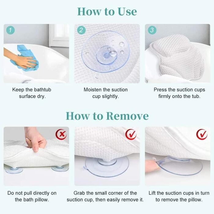 White Bathtub Pillow for Comfortable Bathing