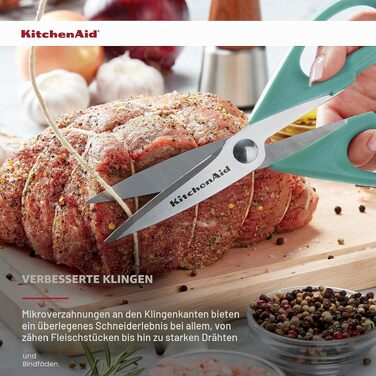 Універсальні кухонні ножиці KitchenAid, багатофункціональні, червоно-чорні (22 см)