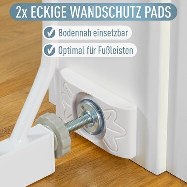 Захисний бар'єр IB Style Berrin XXL для дітей та собак, 85-185 см, без свердління, чорний, з набором захисних накладок