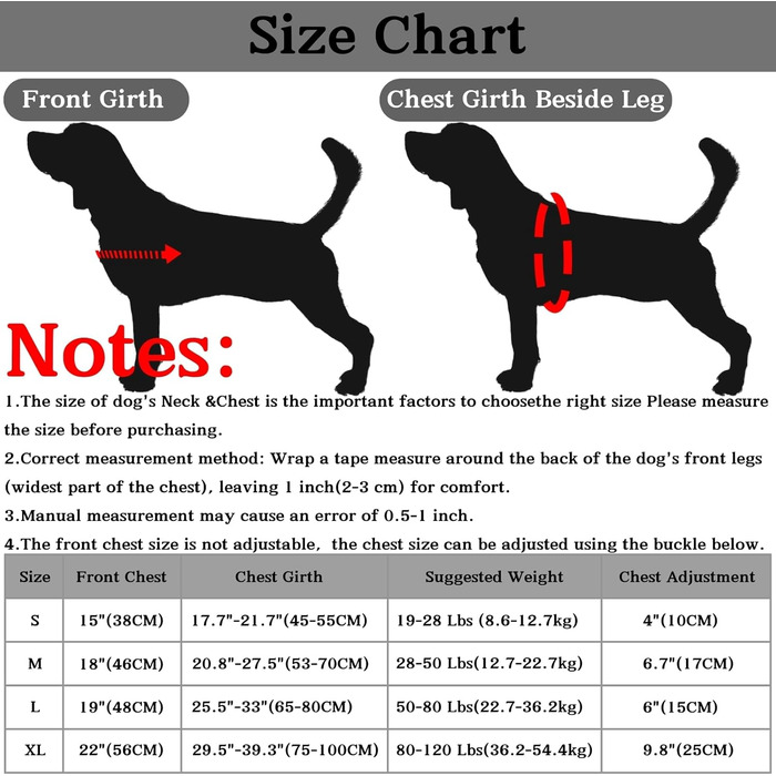 Шлейка для собак без тяги, не виривається, відбиваюча, регульована (Чорний, M) для малих та середніх собак, обхват грудей 53–70 см