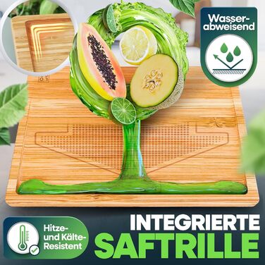 Loco Bird Cutting Board Wood 45x30x2cm – Large Wooden Board for the Kitchen, Cutting Board with Juice Groove, Knife-Friendly Wooden Cutting Board, Bamboo Board, Cutting Board Wood, Chopping Board, Kitchen Board