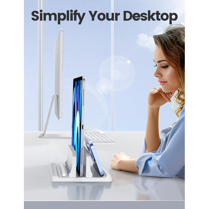 Підставка для ноутбука VAYDEER вертикальна, 3 в 1, для MacBook, iPad, Tablet, Notebook до 17.3