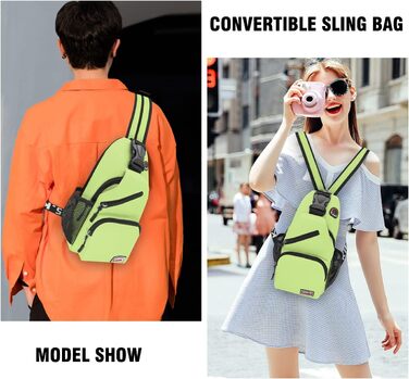 Сумка-слінг через плече, рюкзак для жінок та чоловіків, зелена, з оксфордської тканини. Ідеально для спорту, подорожей та повсякденного використання
