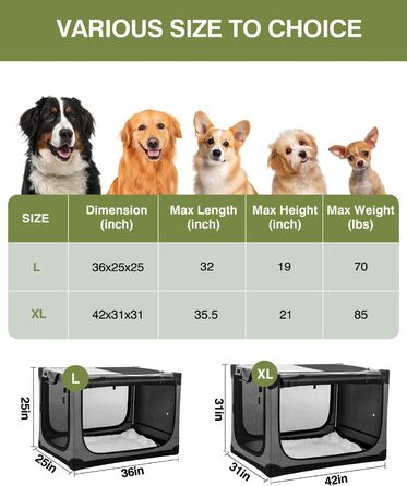 Складана переносна собача будка для середніх та великих собак, 106.7 см, 4 двері, м'яка, сіра, з сумкою для зберігання (106*78*78 см)