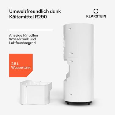 Klarstein AeroDry Smart 12л електросушарка - 12л/день, 2.5л резервуар, 39дБ, WiFi/App/Alexa, LED дисплей, таймер 24г, вугільний фільтр, для приміщень до 18м², преміум якість