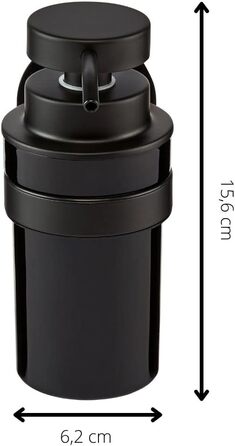 ovimar Soap Dispenser Lokta | black | Wall Mount No Drilling | made of stainless steel and black glass | Large opening | Easy to refill | Suitable for bathroom or kitchen | Hand sanitizer dispenser