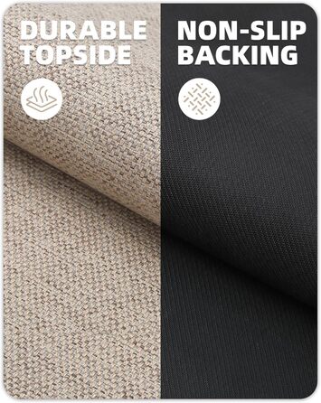 Килимок кухонний неслизький, 61x183 см, тканинний з гумовою основою, бежевий | COLOR&GEOMETRY