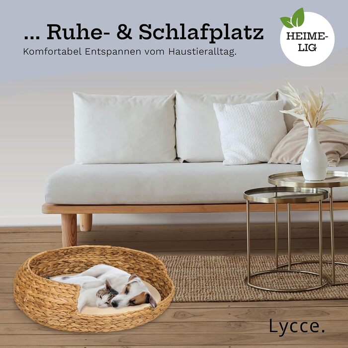 Dog bed, cat bed, Opal water hyacinth, natural, size 5 (Ø 83 cm) (size 3)