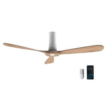 Стеляний вентилятор Cecotec EnergySilence Aero 5500 Black Aqua Connected з Wi-Fi та пультом дистанційного керування. 40 Вт, діаметр 52 дюйми, 3 лопаті, IP44, зимовий/літній режим, таймер (дерево)
