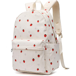 Шкільний рюкзак для дівчаток: легкий, для підлітків, з відділенням для ноутбука (Клубничка)