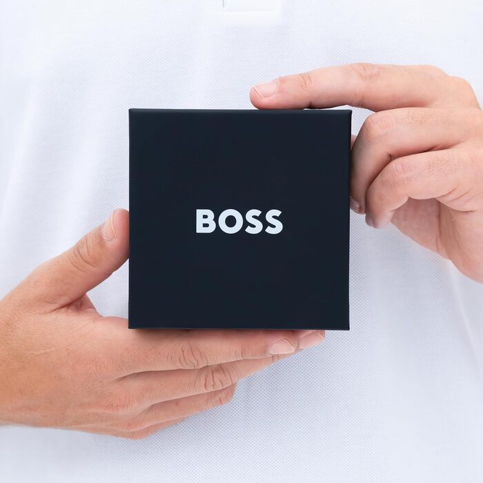 Браслет шкіряний чоловічий BOSS LANDER плетене виконання, чорний/синій/коричневий