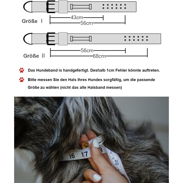 Dog Collar for Large Dogs - 5 cm Wide Collar with Handle for Extra Large Dog Breeds, Soft Padded Neoprene Nylon Dog Collar for Large Dogs Big Dog Collar (43-56cm, Khaki)