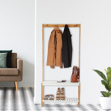 Relaxdays Coat Rack with Shoe Shelf