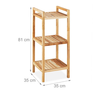 Relaxdays Walnut 3-Tier Shelf