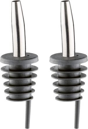 Наливник для пляшок Westmark Inox Eco-Pour, нержавіюча сталь, з кришкою та повітряною трубкою, чорний/хромований, 45372280