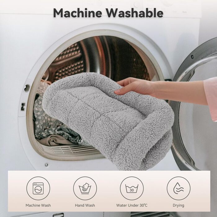 М'яке ліжко для котів та собак Namsan, плюшеве, теплий килимок, 45x60 см, сірий