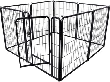 Клітка для собак, котів та тварин, металева, розкладна, 8 секцій, 80x65 см