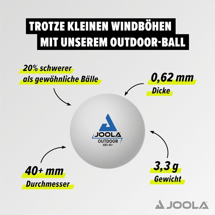 JOOLA Vivid Outdoor Table Tennis Set - 2 Paddles, 3 Balls, Cover - Lime/Blue - 6 Piece Single