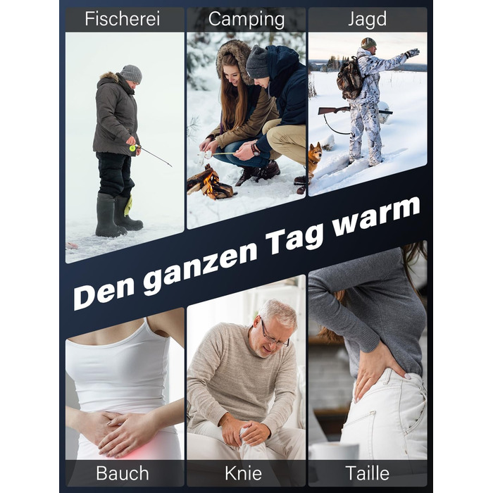 Електричні грілки для рук 2 шт. - ультралегкі, перезаряджаються, з 3 режимами нагріву, до 24 годин роботи, USB, для активного відпочинку взимку, чорні, з магнітом