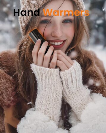 Електричний грієчка для рук Gaiatop 8000mAh з LED-ліхтариком, 2 шт. Магнітний, 3 температури, швидкий нагрів, для жінок, сім'ї, активного відпочинку, чорний