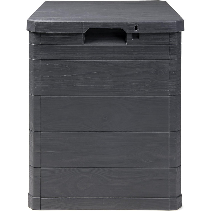 Скриня для зберігання Ondis24 Madera Mini 90 л, дерев'яний дизайн, з замком, для подушок, антрацит
