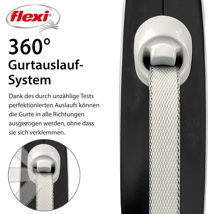 Рулетка для собак Flexi Comfort S, 5 м, чорна (до 15 кг)