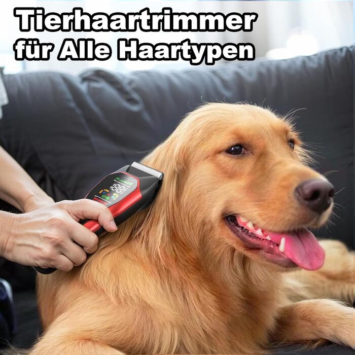 Професійна машинка для стрижки собак та котів з USB-C зарядкою, 2 швидкості, бездротова, для довгого, густого, сплутаного та кучерявого хутра