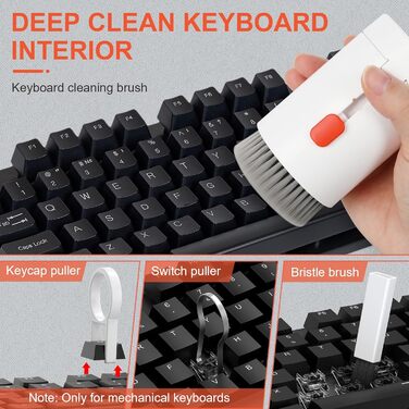 Набір для чищення клавіатури 20 в 1: щітка, очищувач для електроніки, для планшетів, ноутбуків, телефонів, навушників, моніторів, камер