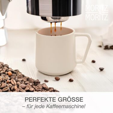 Набір кавових чашок Moritz & Moritz CAVO 6 шт. Almond (500 мл) з якісної кераміки - стильний дизайн з ручкою, для кави, чаю, капучино