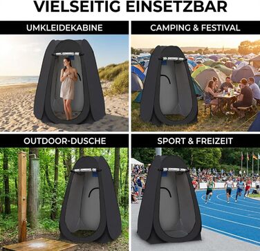 Намет для туалету CLIPOP Pop-Up, портативний, для душу, захист від сонця, водонепроникний, 120x120x190 см, чорний