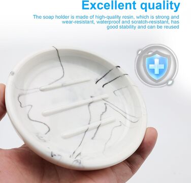Підставка для мила MYLERCT для ванної кімнати та кухні, 11.5 x 10 см, з антиковзними наклейками, з імітацією мармуру