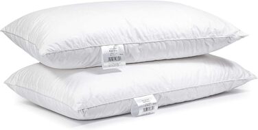 H&F Heimtextilien Premium Quality | Pillow 50x70 cm | 1000 Grams Down, Goose Down | 100% Natural Three-Chamber Pillow | Cover: 100% Cotton | 3-Chamber Down Pillow | Oeko-TEX Certified