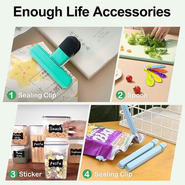 Набір контейнерів для зберігання продуктів, 20 шт., BPA Free, з кришкою (2,8L, 2L, 1,4L, 0,8L, 0,52L)